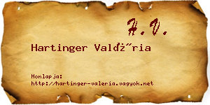 Hartinger Valéria névjegykártya